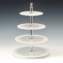 ZİCCO POLYKARBONAT TEŞHİR STANDI BEYAZ Ø 19-23-27-31CM H:42CM - ZCP 712-2